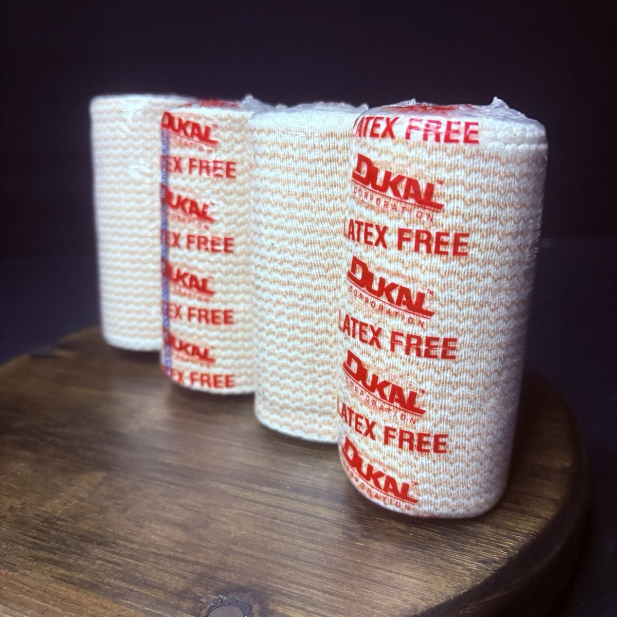 Dukal Elastic Bandage Wrap 4"x 4.5 Yards Latex Free Sealed Rolls Pack Of 4