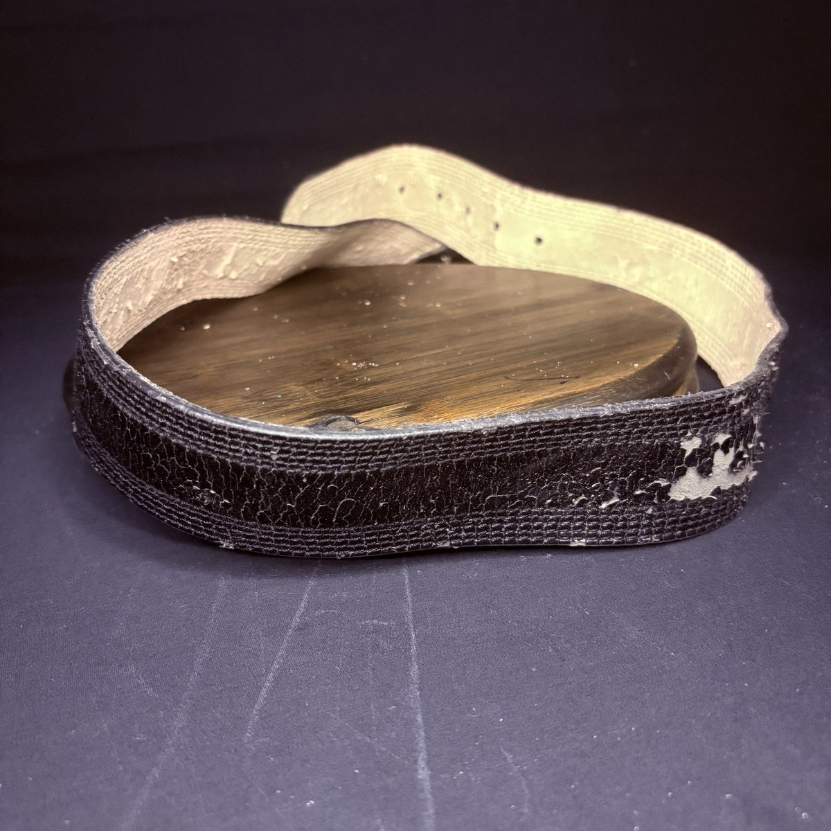 Distressed Worn Medium Leather Belt Black Duty Belt 30"-32" Waist