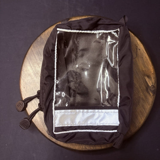 Nylon Pouch 8"x 5" See Through, Reflective Strips, Hook & Loop Attachment