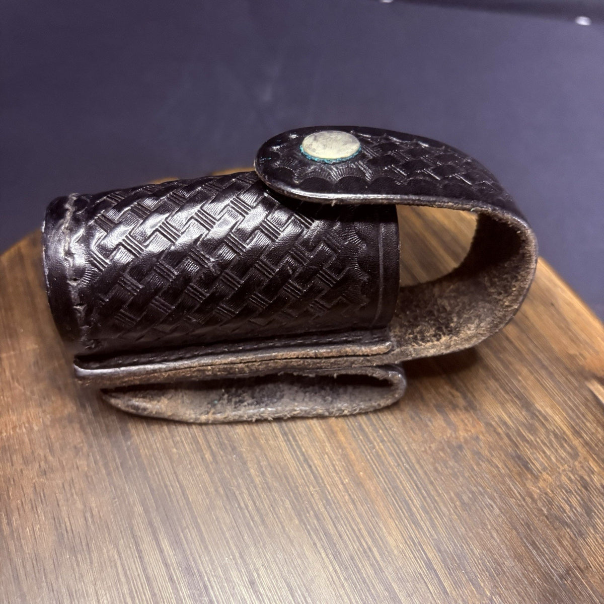 Tex Shoemaker Pepper Spray Pouch 92A M3 Vintage Leather Basketweave 5" USA Made