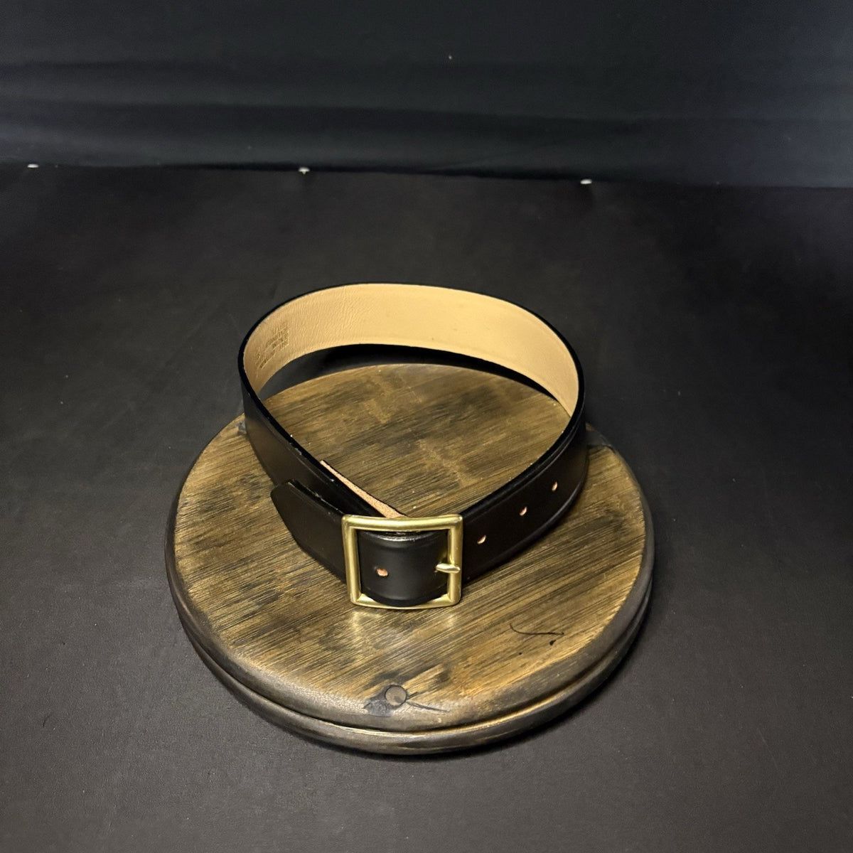 DutyMan Government Duty Belt Size 24” Plain Black Leather Brass Buckle 1611