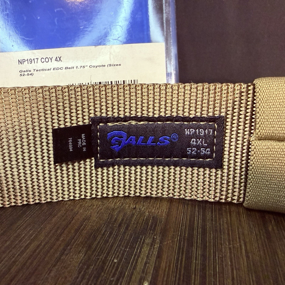 Galls Tactical EDC Belt Size 52"-54" 4X Coyote Nylon 1.75" Wide