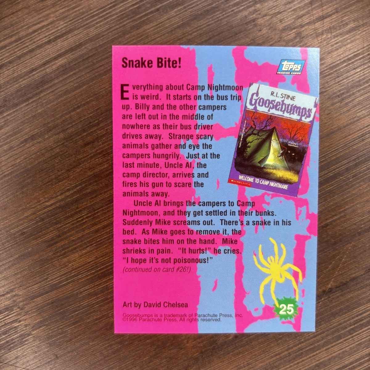 1996 Goosebumps Topps - Snake Bite! - #25 High Grade Trading Card, See Photos