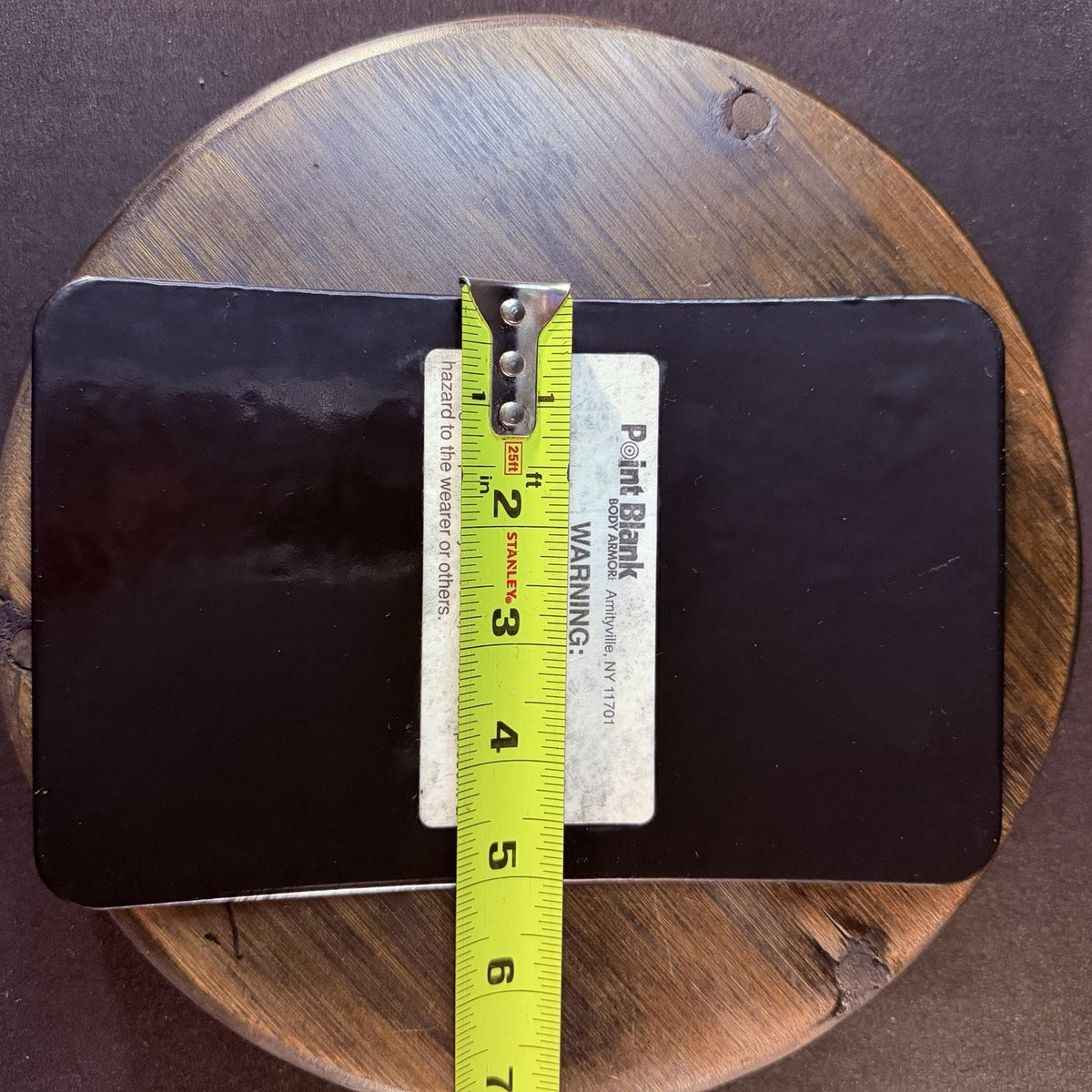 PB Truama Impact Plate 5"x 8" Hard Black Metal Curved Plate