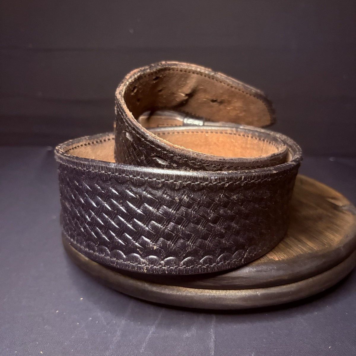 Bianchi Duty Belt (Size 30") Waist Black Basket Weave Leather