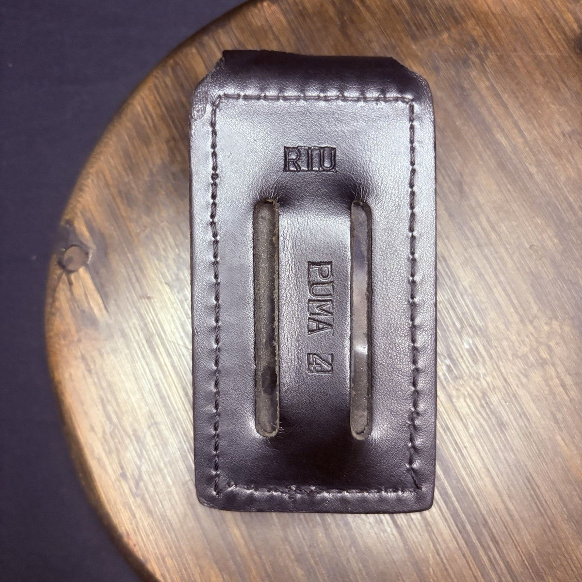 Olympus Puma 4 Leather Pouch Holster Case Plain Black Leather