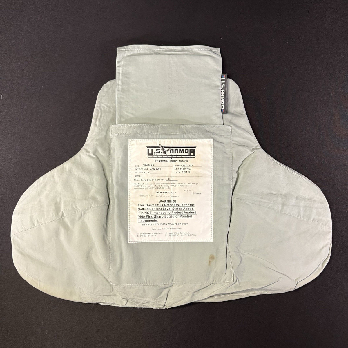 US Armor Level 2 II Vest Size Women's Medium Bulletproof w/ Trauma Plate