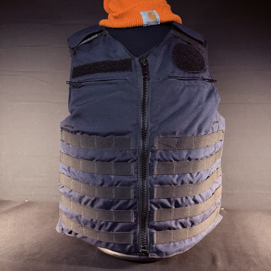 PB Tactical 3A Carrier Vest Size Medium Long Blue Ballistic IIIA, Vented Padding