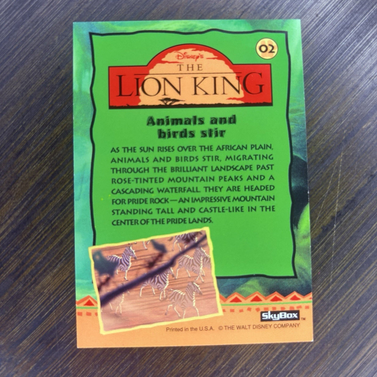 1994 SkyBox The Lion King #02 Series 1 & 2 "Animals And Birds Stir" High Grade