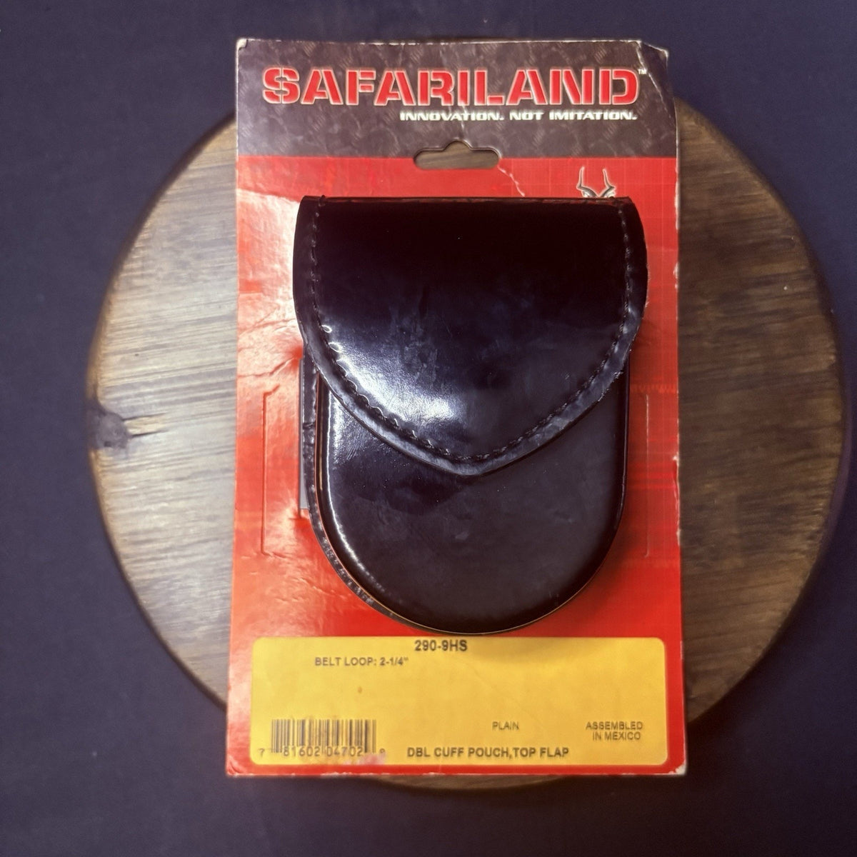 Safariland 290 Double Handcuff Pouch Shinny Leather Hidden Snap 2.25" Belt Loop