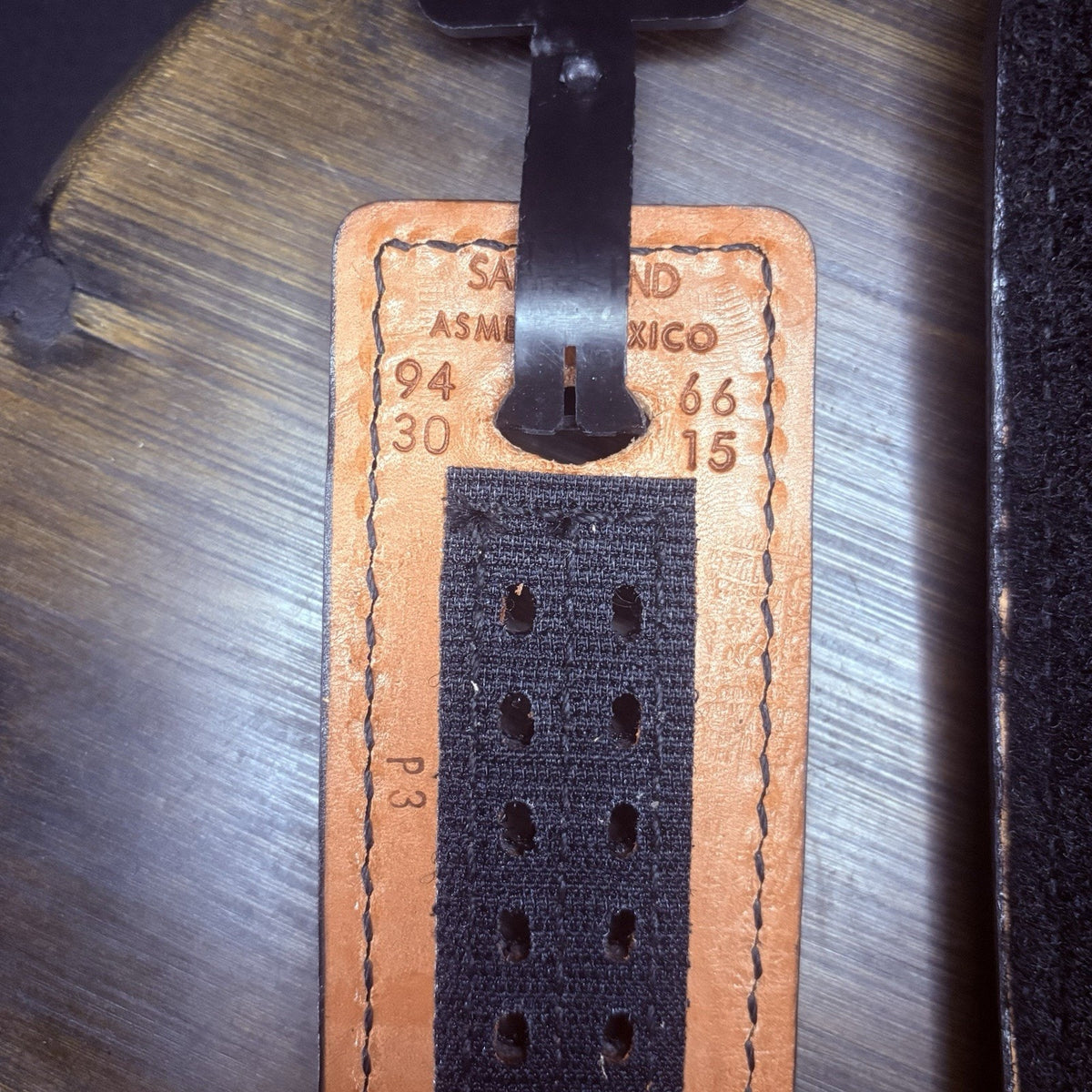 Safariland 94 Duty Belt Size 66" Hi Gloss Plain Black Leather Hook & Loop
