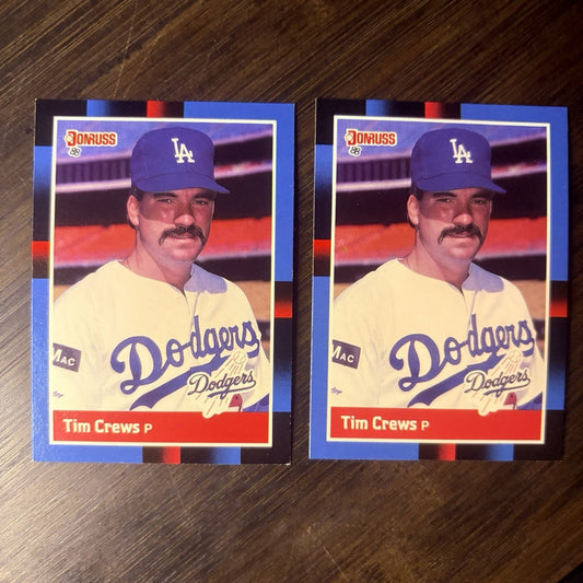 1988 Donruss - Tim Crews - #464 - Los Angeles Dodgers - RC Lot Of (2)