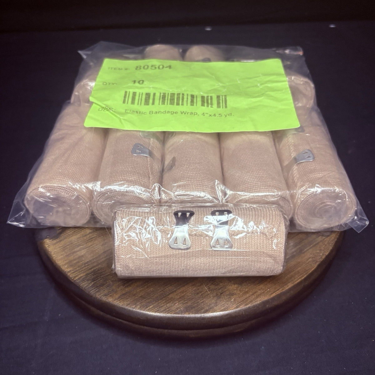Cotton Elastic Compression Bandages (4"x4.5yd) Body Wrap With Clips 10 Pack