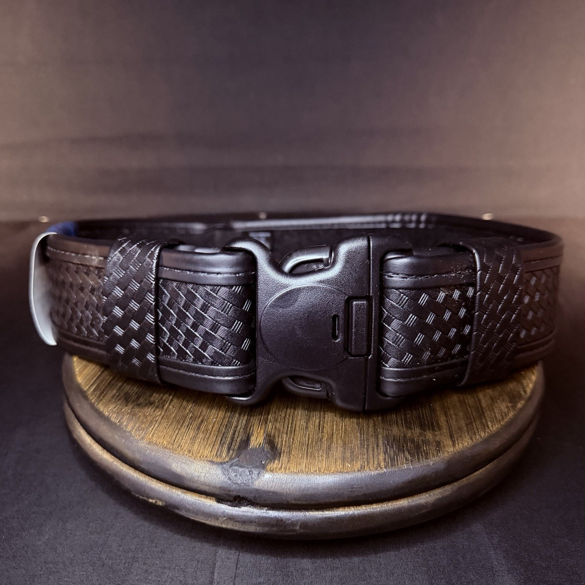 Bianchi 7950 Duty Belt Waist Size Small 28”-32" Basketweave Leather with A Cut