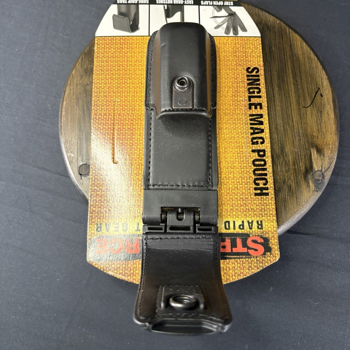 Leather Magazine Pouch ~Spring Loaded~ Carrier (.45 Acp) Rapid Deployment Gear
