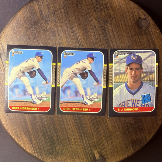 1987 Donruss MLB Card (Lot Of 3) Orel Hershiser & William Surhoff Rookie Card