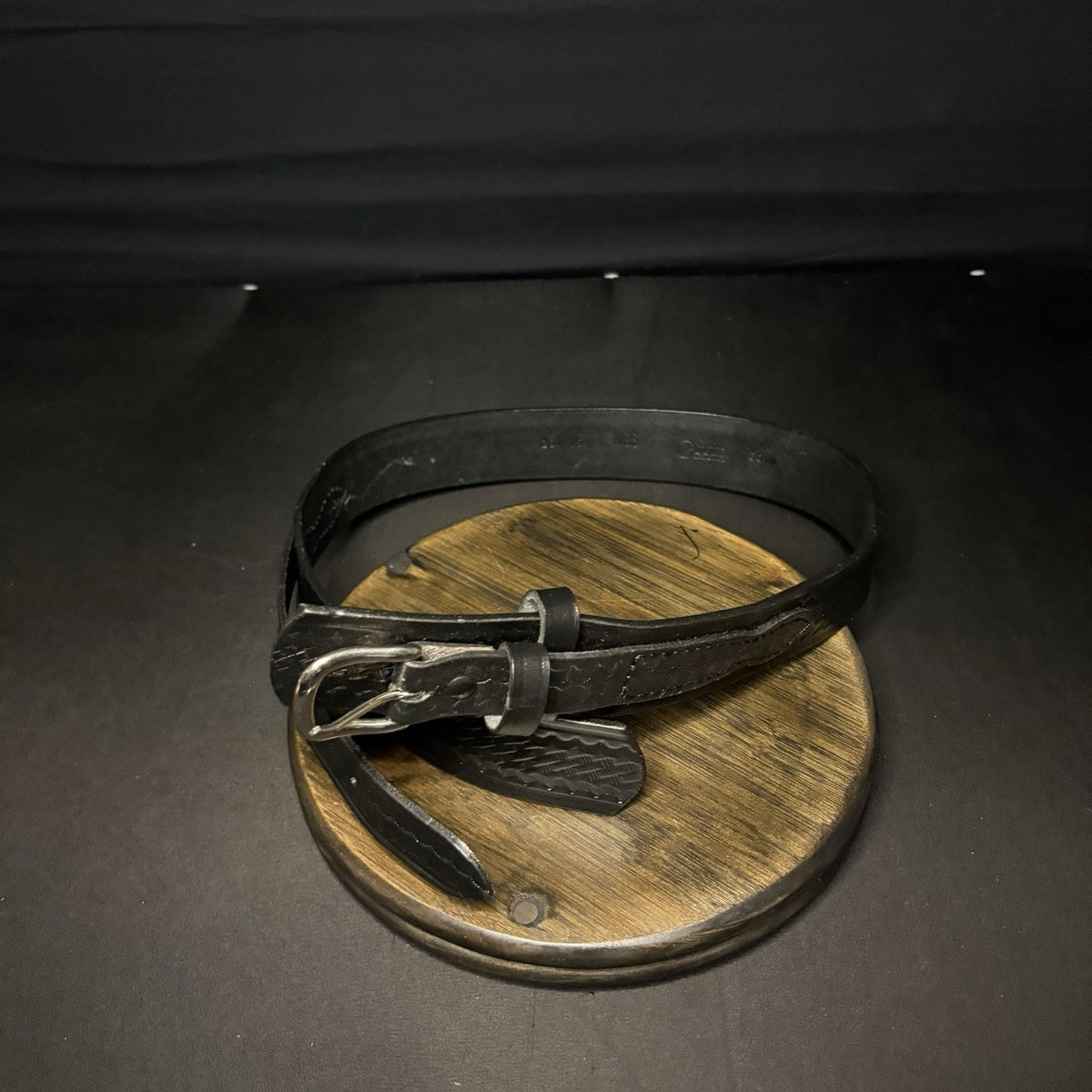 G&G Off Duty Belt Size 30" Long 1.75" Wide Black Basketweave Leather