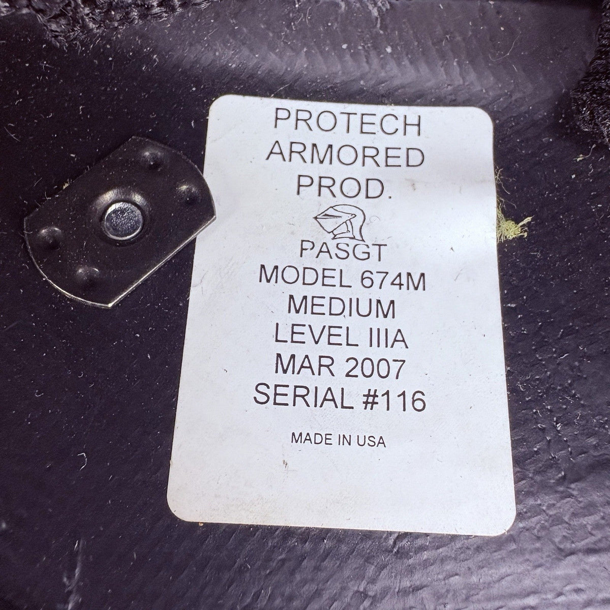 Protech IIIA(3A) Ballistic Helmet Size Medium MADE IN USA, Bullet Proof Helmet