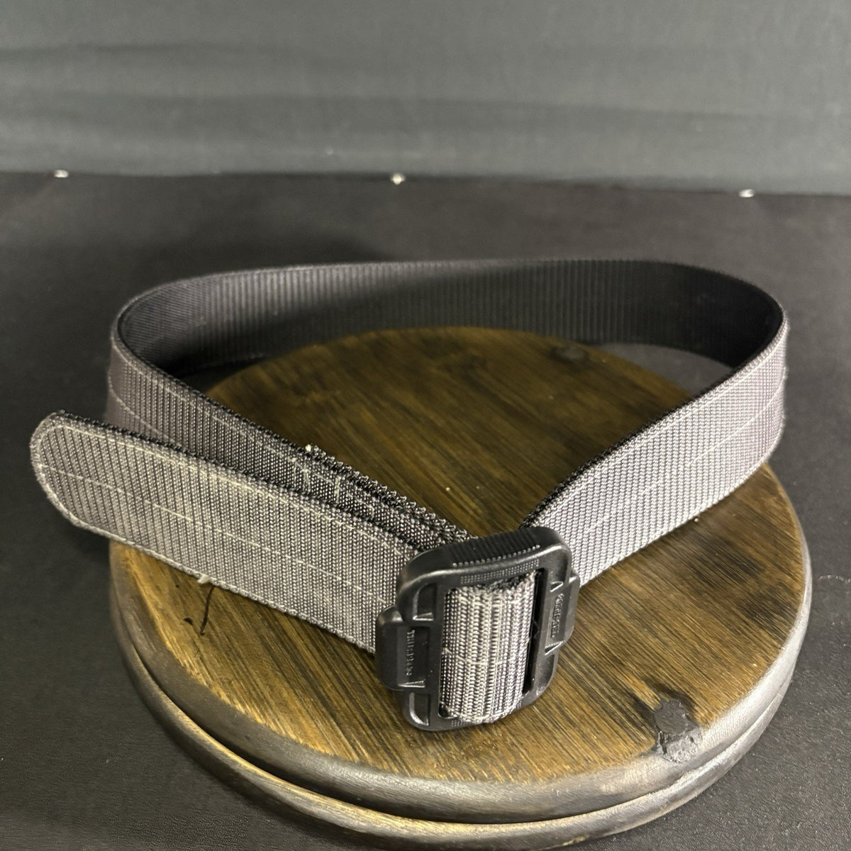 Tru-Spec Tactical Belt Size Medium Nylon Web Black Grey Reversible Heavy Duty
