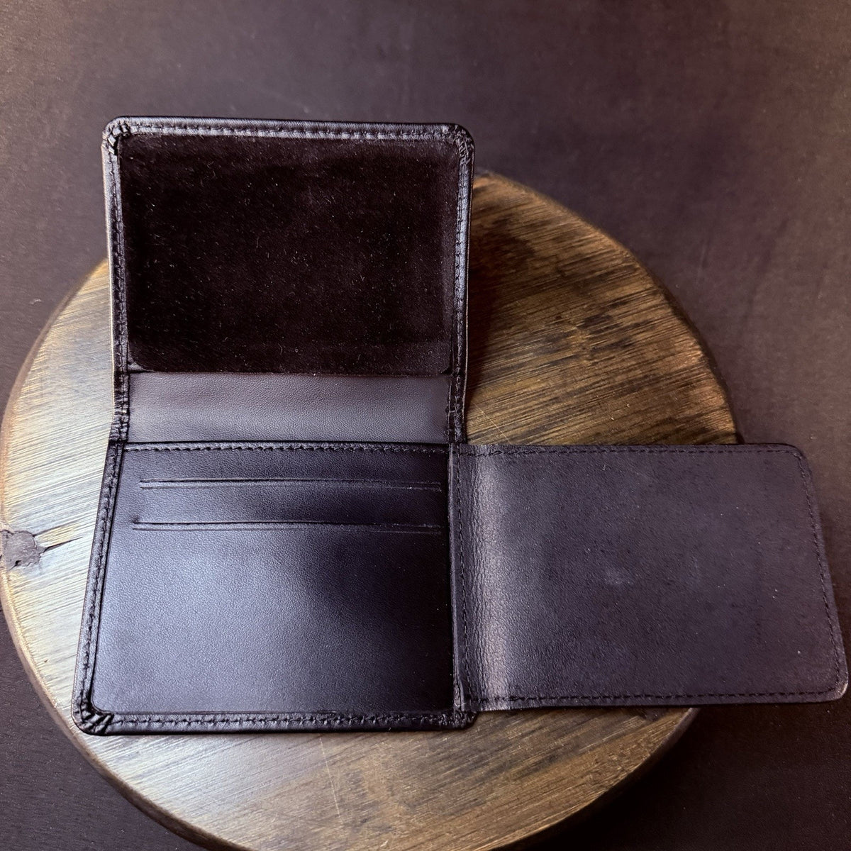 STRONG Badge Bifold Wallet Black Leather With Hidden ID Holder