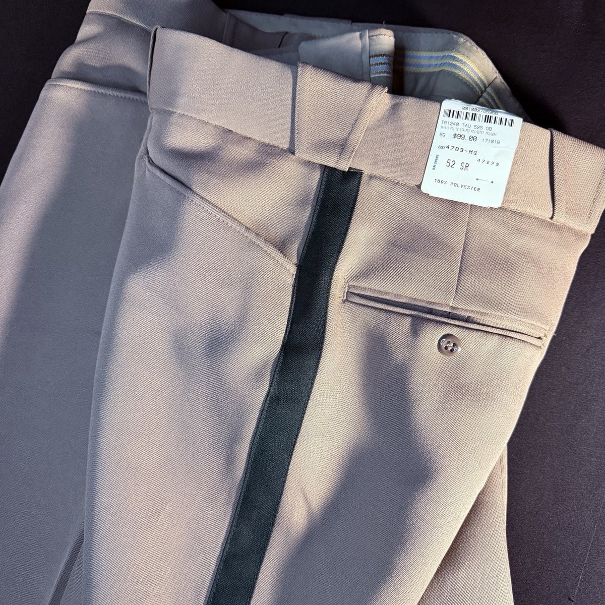 Flying Cross Striped Trouser Pants Size 52" Navajo Beige With Green Stripe