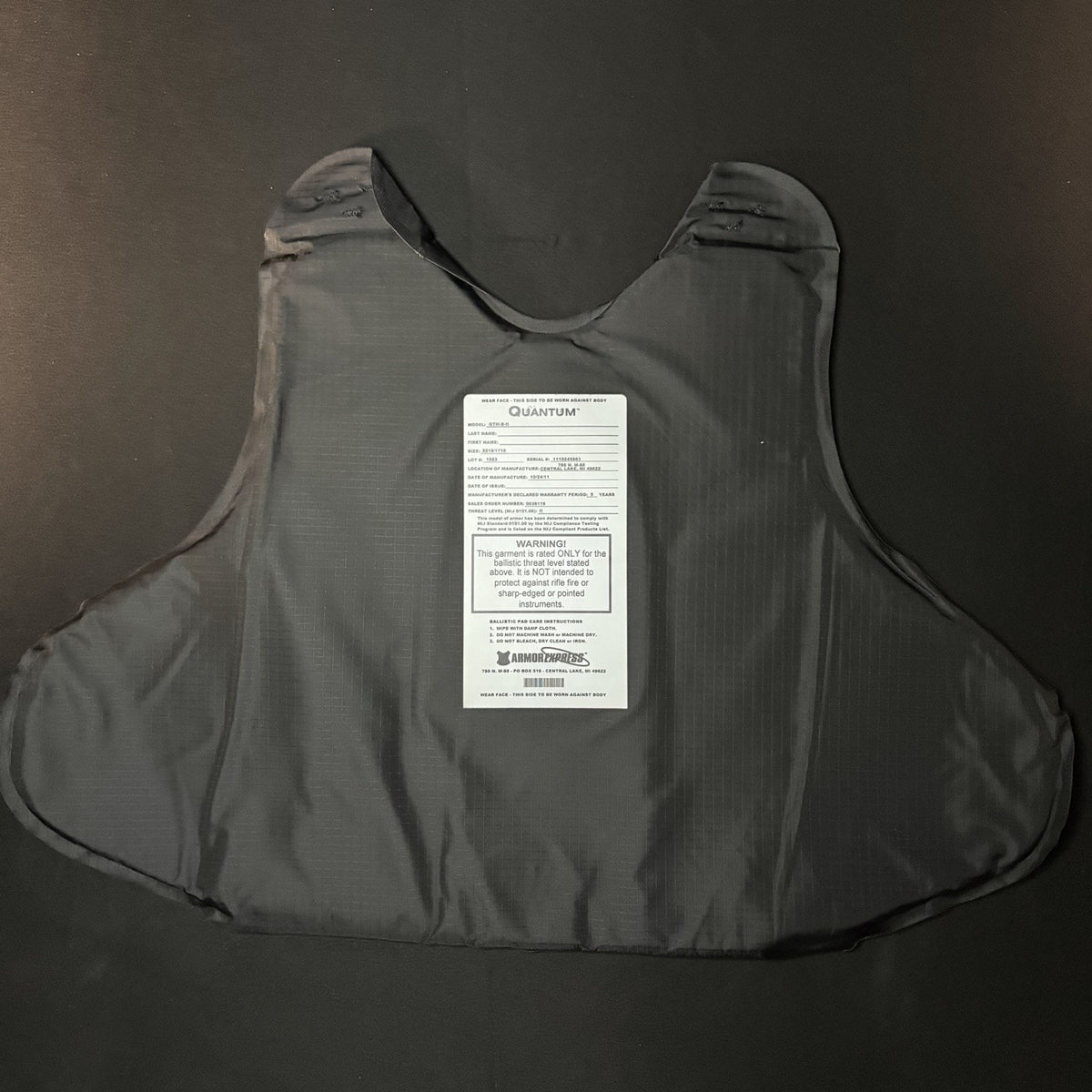 Armor Express Level 2 II Vest Size Medium Bulletproof Concealable Ballistic Vest