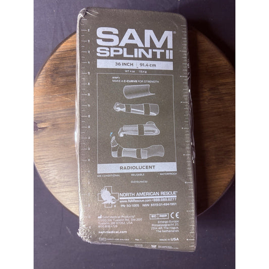 36" SAM Splint II For First Aid Kit, Gray SAM Splints, Army Style for Trauma