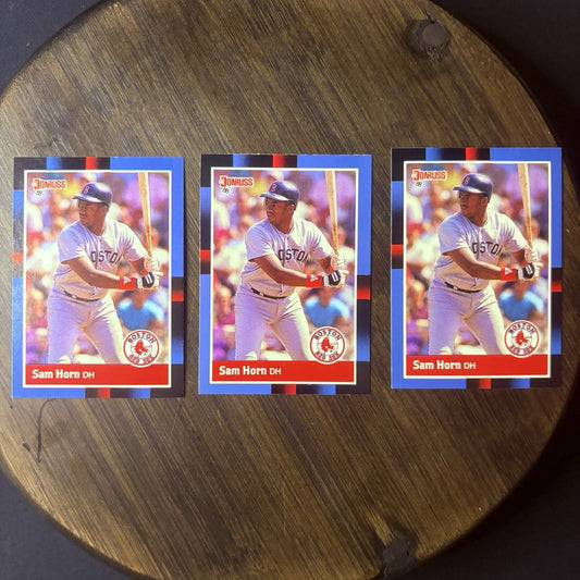 1988 Donruss #498 Sam Horn Rookie RC Lot 3 Boston Red Sox