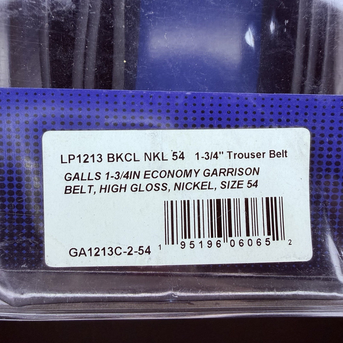 Galls Garrison Belt Size 54” Hi-Gloss Black Leather 1.75" Nickel Buckle LP1213
