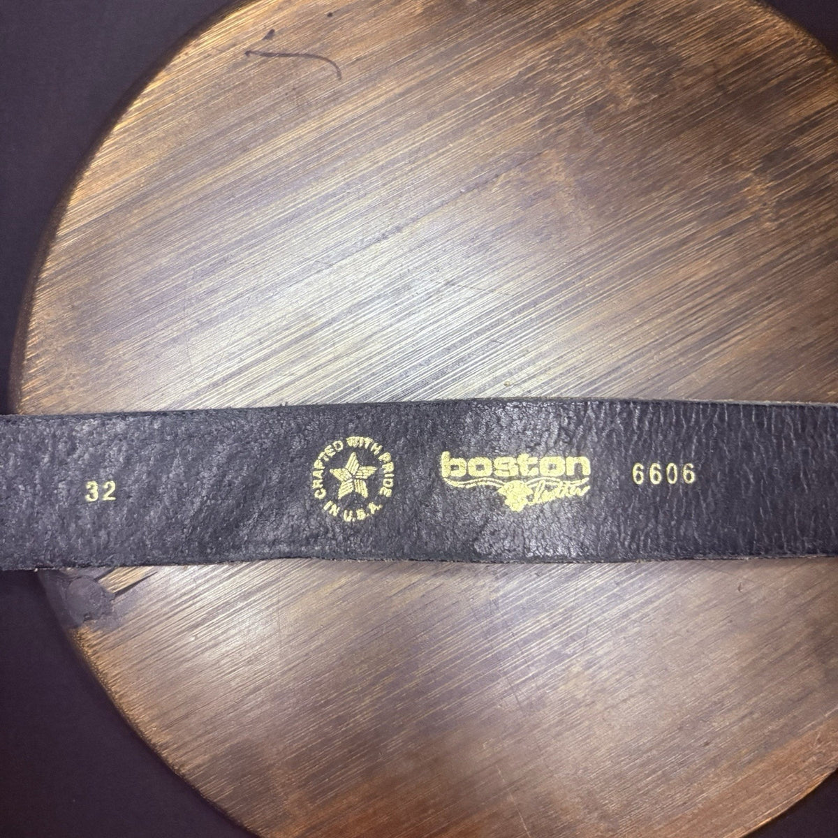 Boston Leather Off Duty Belt Size 32" Basketweave w/ Chrome Buckle Made in USA