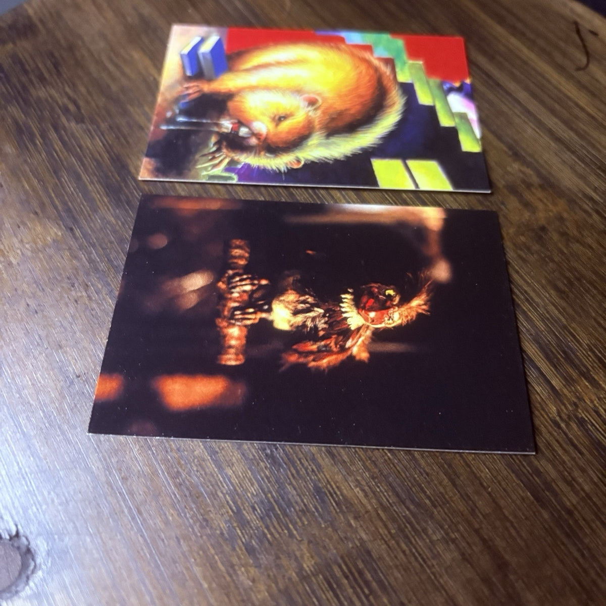 1996 Topps Goosebumps Lot Of (2) "Hamster & Bird" Trading Cards All High Grade