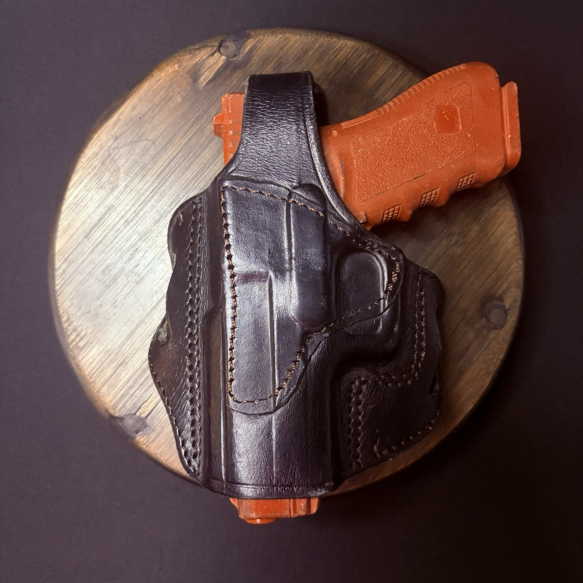 Taguna Texas 1836 Glock 19 / 17 Holster Black Stiched Leather, Double Belt Loop