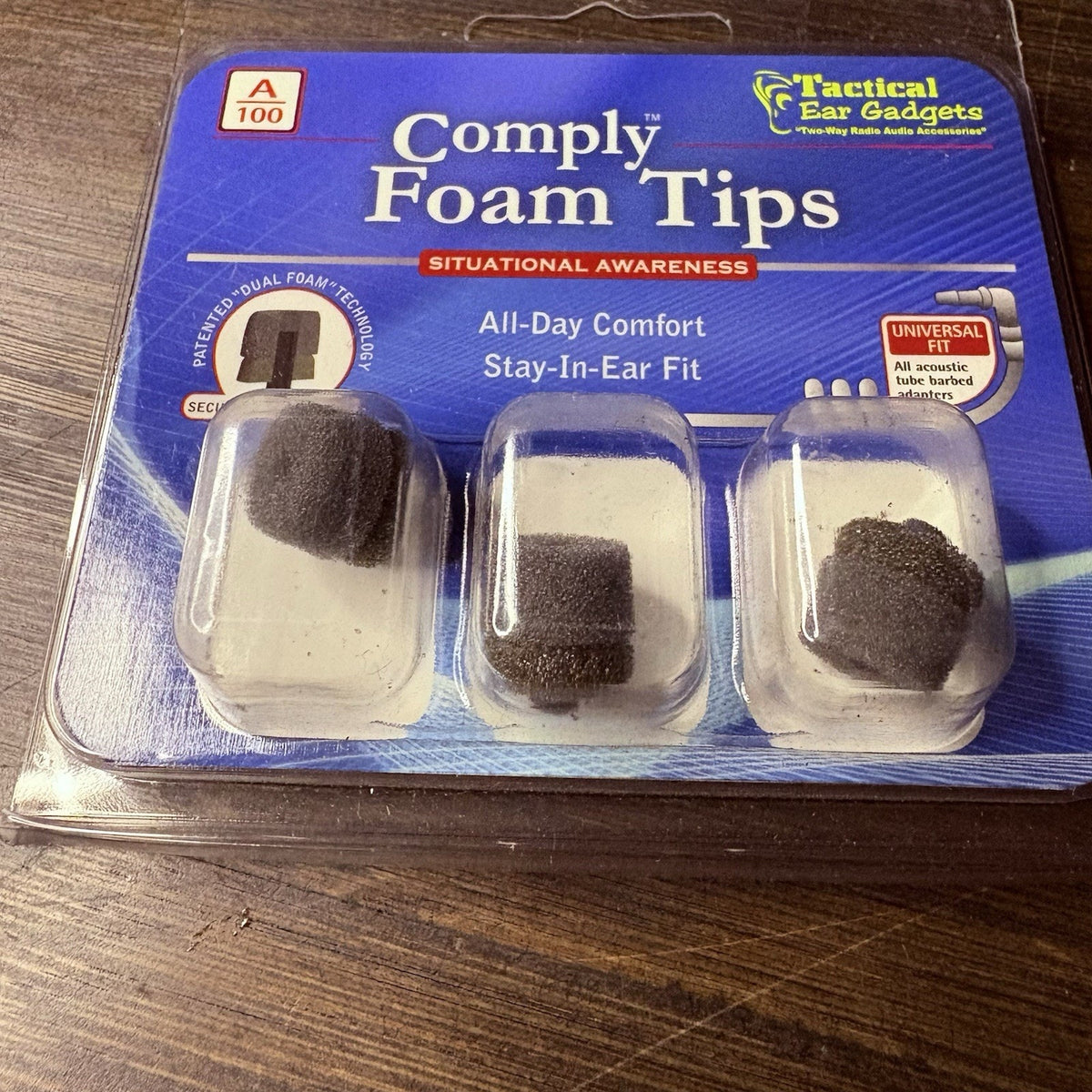 Comply Two Way Earpiece A-100 Memory Foam Ear Tips (3 Pieces)