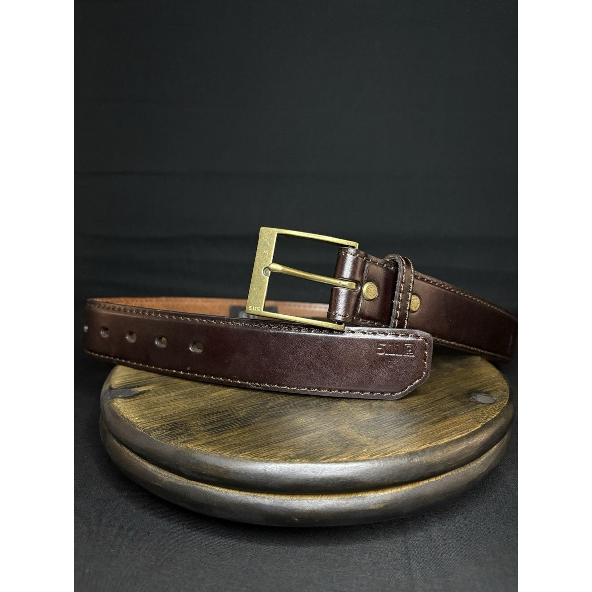 5.11 Tactical Casual Belt Size Small 28”- 30” Brown Leather Brass Buckle 59501