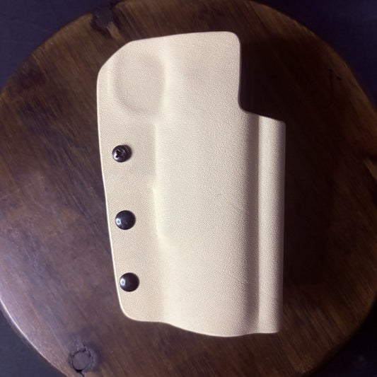Dawson 1911 Kydex Holster RH OWB Desert Tan Hand Engraved Double Belt Loop RARE
