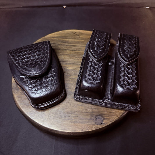 Safariland Double Magazine Pouch GLOCK 20/21 w/ Tex Shoemaker Handcuff Case 204