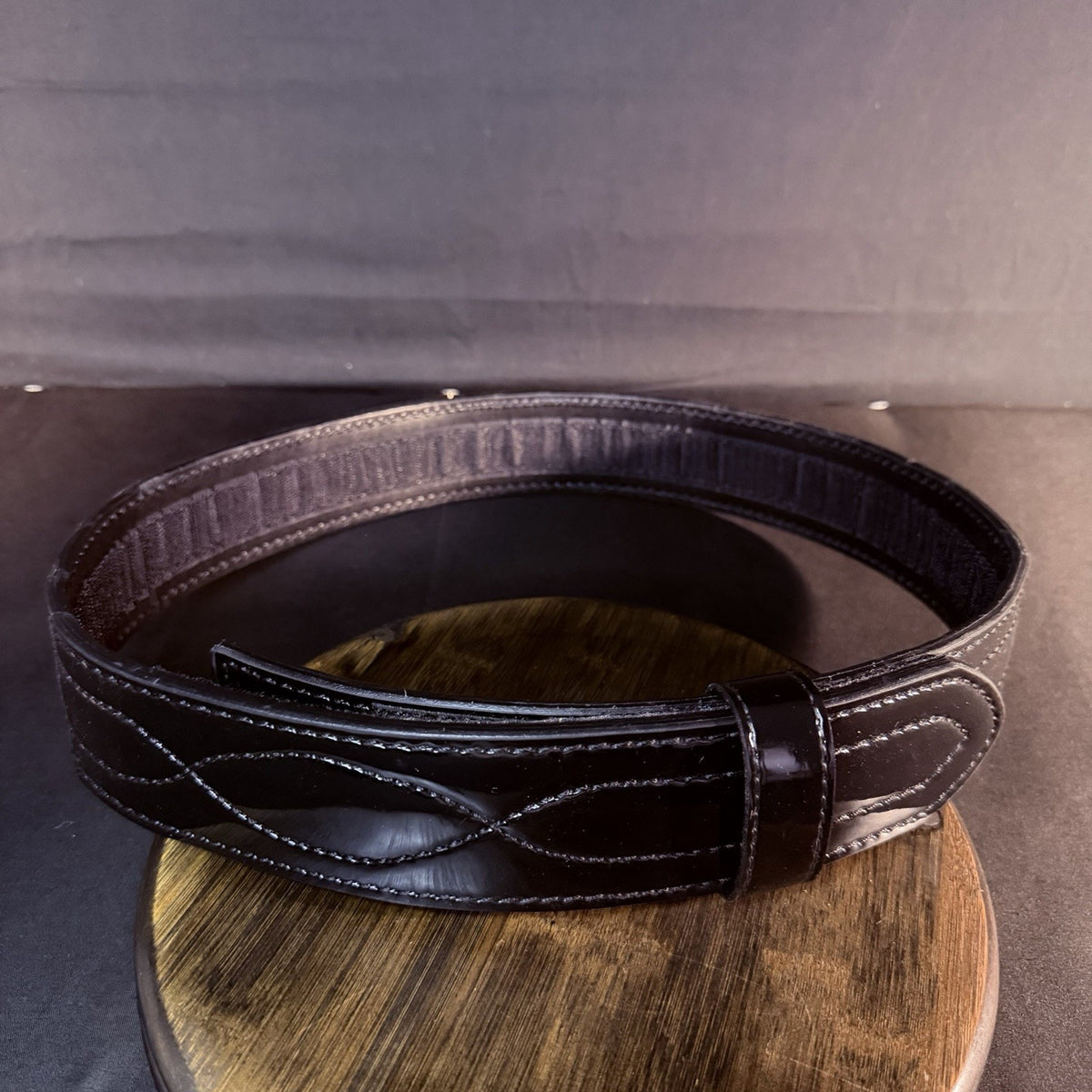 Dutyman Duty Belt Size 36"-38" Black High Gloss Leather 5031 Width 2.25"