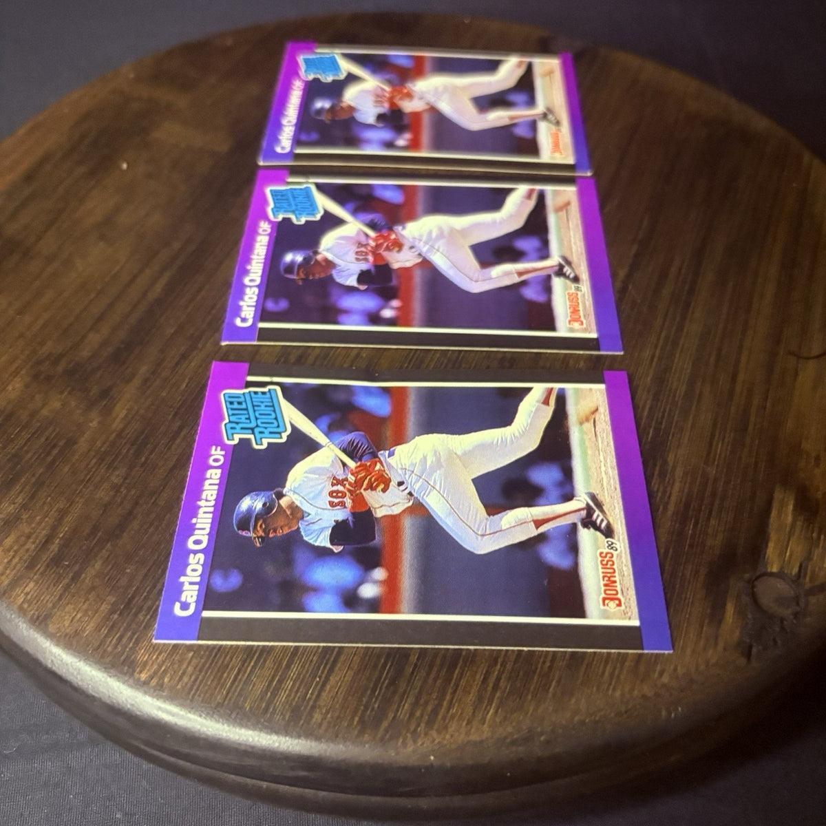 Lot of (3) 1989 Donruss RC Carlos Quintana #37 Rated Rookie NRMT-MT Red Sox