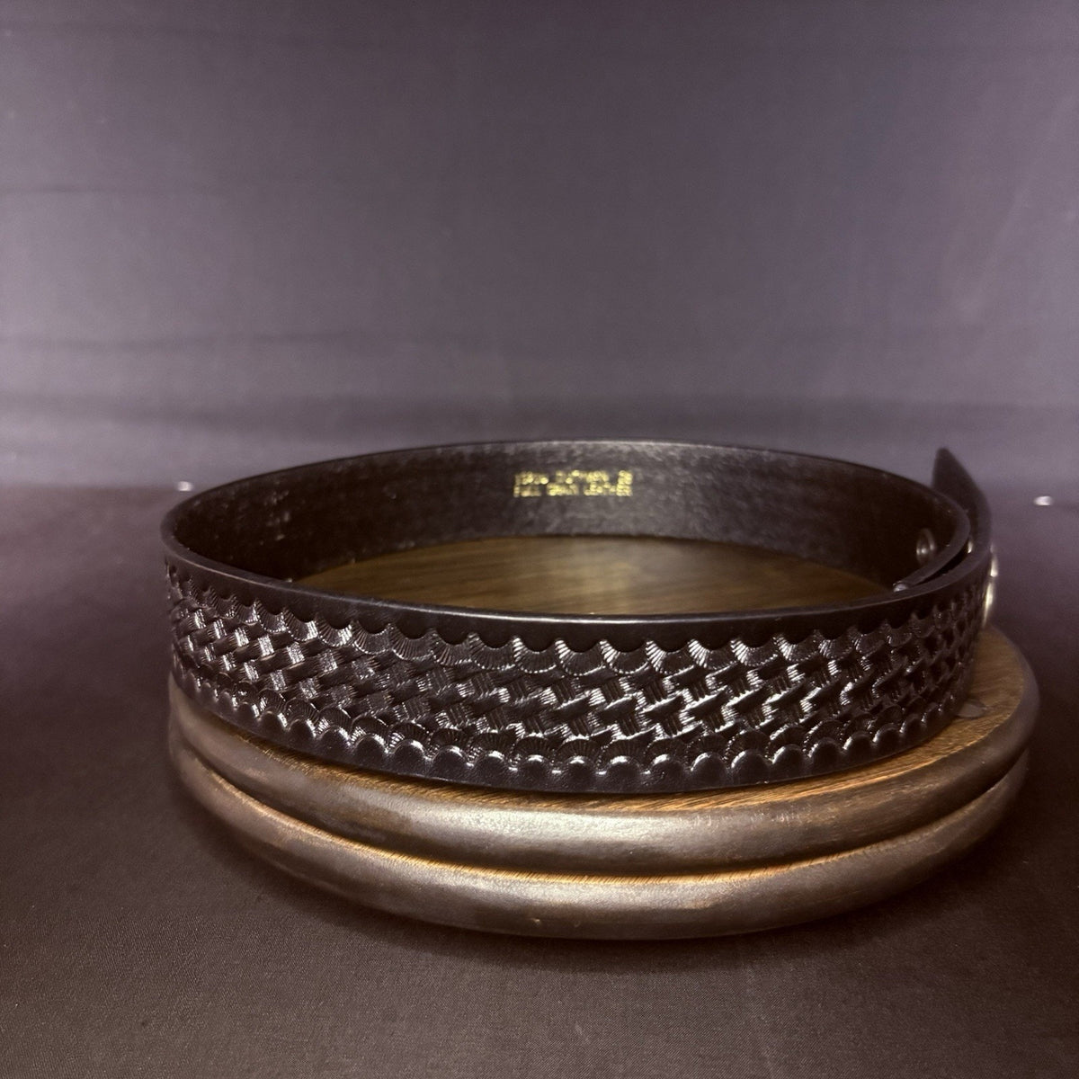 Dutyman Garrison Duty Belt Size 28" Chrome 3 Snap Closure Basketweave Leather