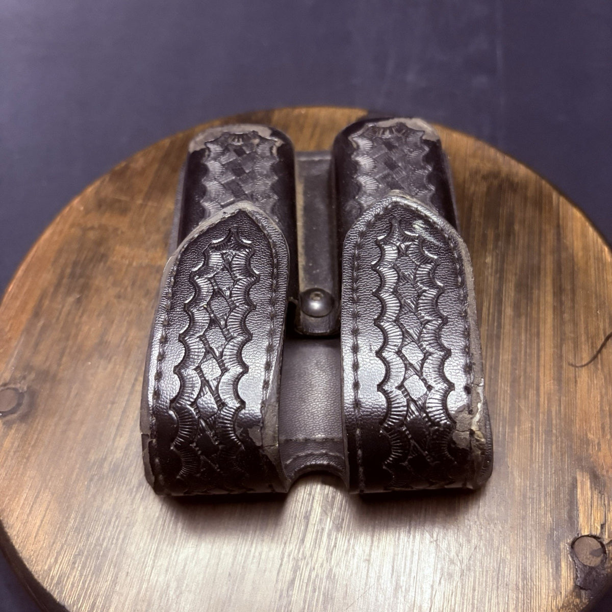 Safariland Double Magazine Pouch GLOCK 20/21 Leather 77 Basketweave Hidden Snap