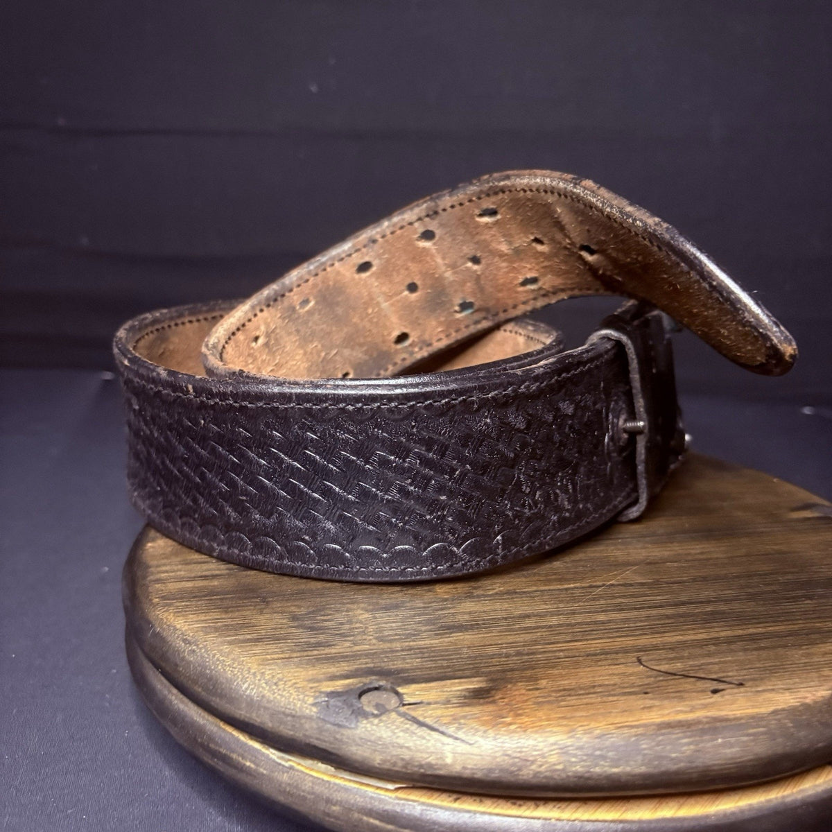Bianchi Duty Belt (Size 30") Waist Black Basket Weave Leather
