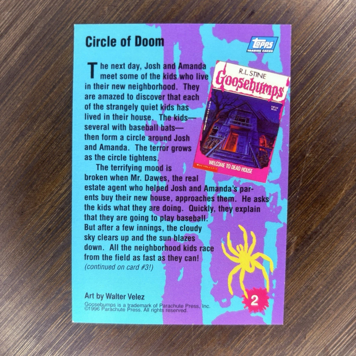 1996 Goosebumps Circle Of Doom #2 Trading Card High Grade, See Photos