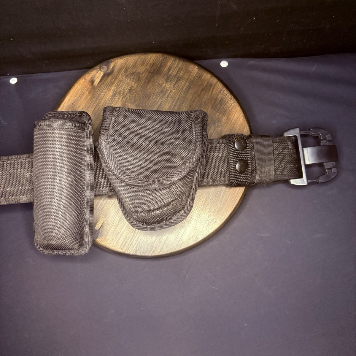 Bianchi Nylon Duty Belt 34"-40" w/Double Handcuff, Baton, Mace, Radio Holster