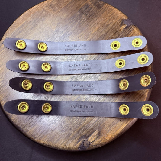 Safariland Belt Keeper 8" Black High Gloss With Brass Snaps Set Of 4