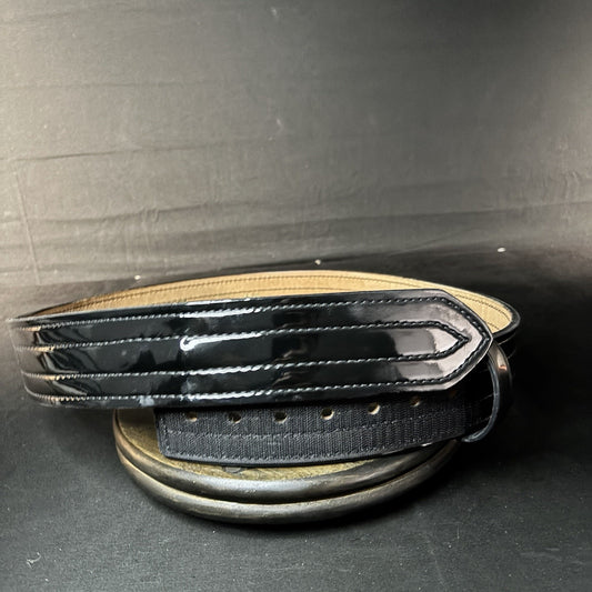Don Hume Duty Belt Size 38" Hi-Gloss Belt Keeper Quad Stitched Leather B120 2.25