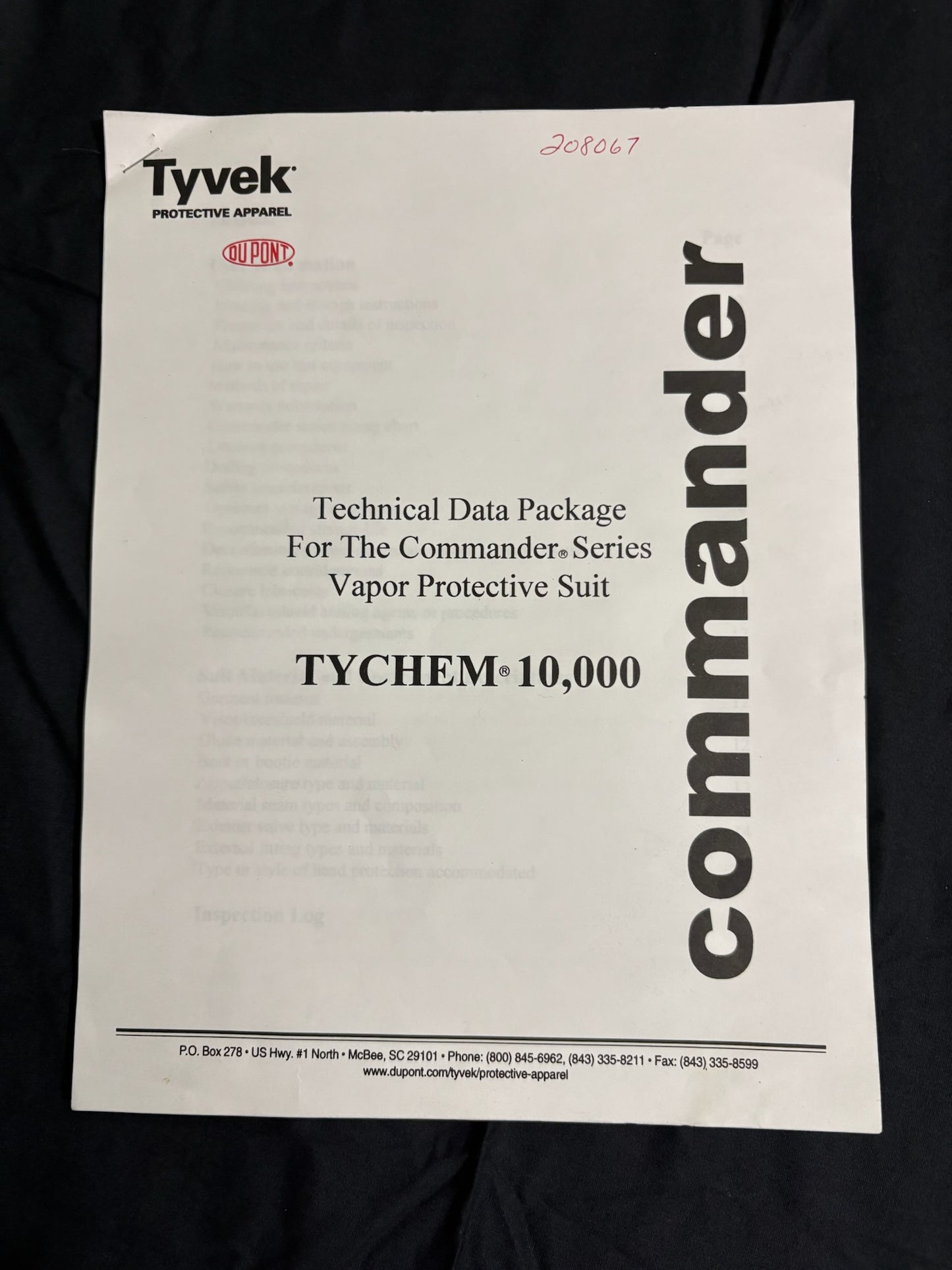Dupont TK554 Tychem Commander Level A Suit