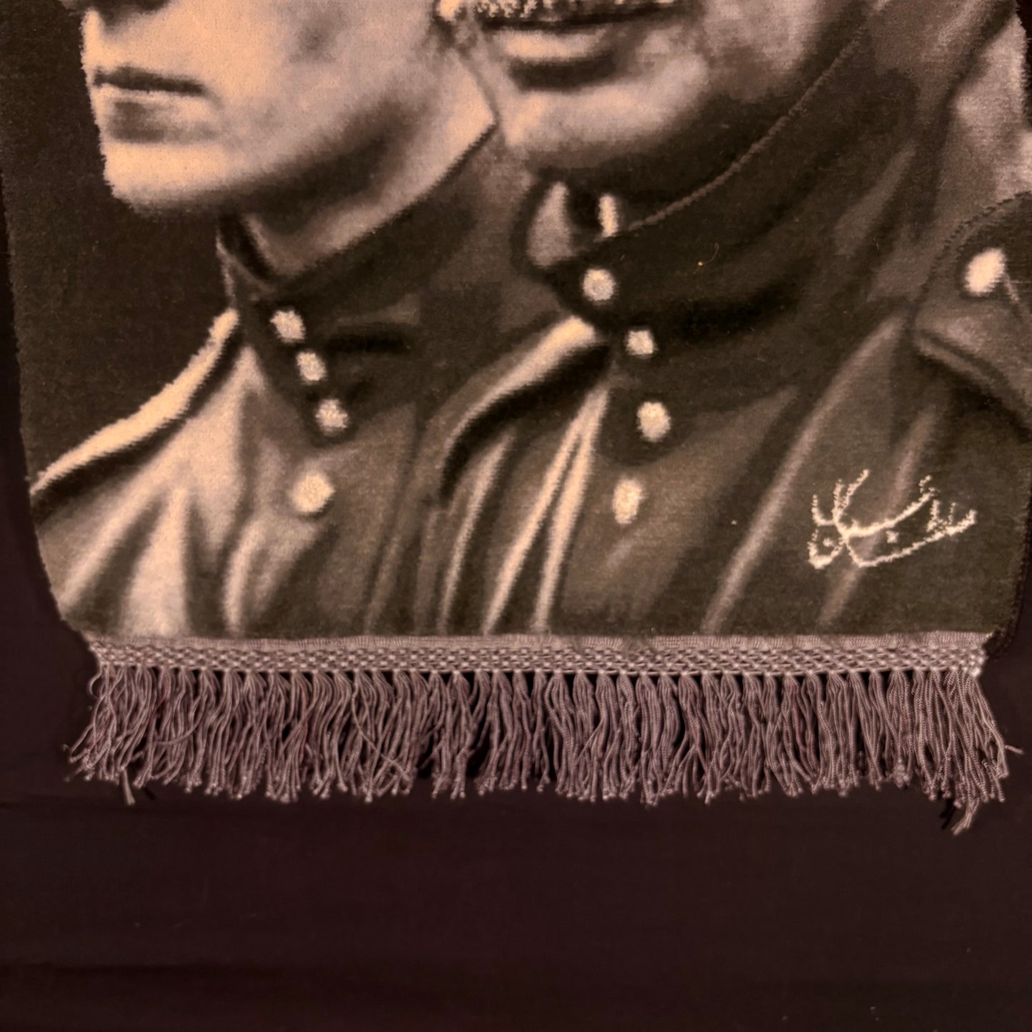 Persian Rug Shah Pictorial (Tabriz, Iran) Hand Knotted 50 Raj Reza & Mohammad Shah Pahlavi 23in x 16in or 58cm x 40cm Silk Foundation w/Rug Hangers