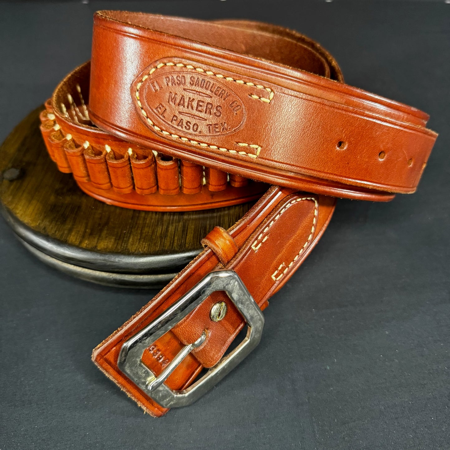 El Paso Saddlery Co. Leather Cartridge Belt – Western Style, Handcrafted, High Quality