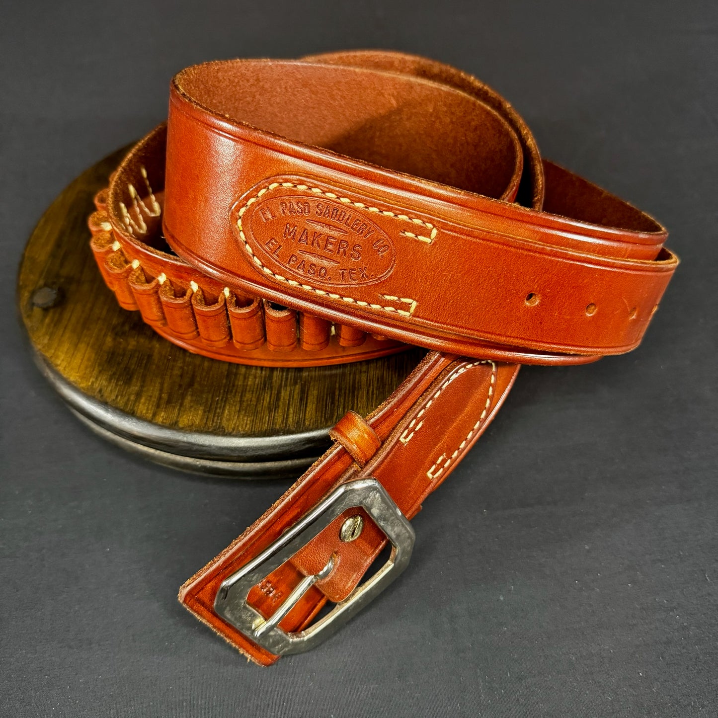 El Paso Saddlery Co. Leather Cartridge Belt – Western Style, Handcrafted, High Quality