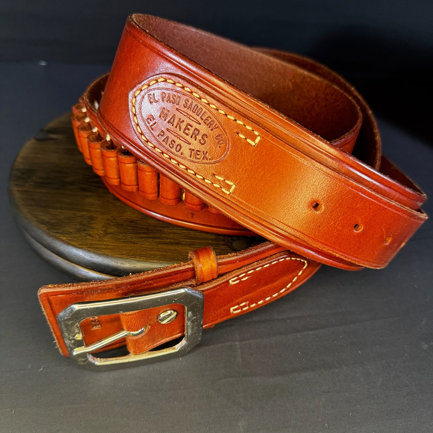El Paso Saddlery Co. Leather Cartridge Belt – Western Style, Handcrafted, High Quality
